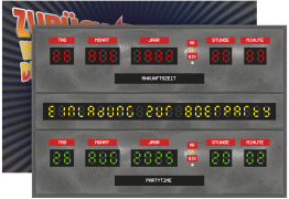 Party Einladungskarte Future A6 Karte quer grau