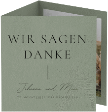 Klick: Details zu Dankeskarte Hochzeit "Hochzeitsfreude" anzeigen Dankeskarte Hochzeit Hochzeitsfreude quadr. Doppel-Klappkarte gruen