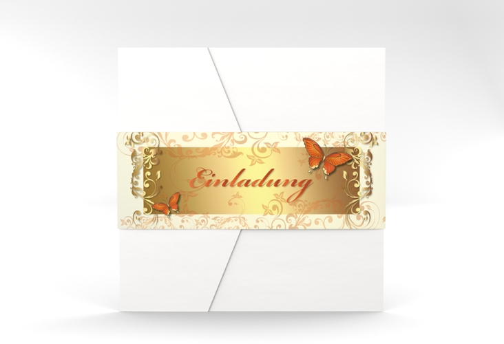 Hochzeitseinladung Toulouse Pocketfold orange