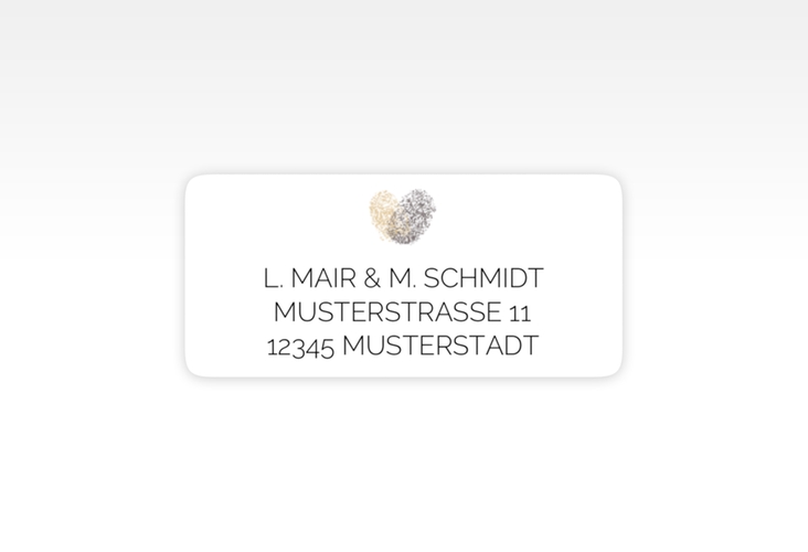 Absenderetikett Hochzeit Fingerprint 45,7 x 21,2 mm beige schlicht mit Fingerabdruck-Motiv