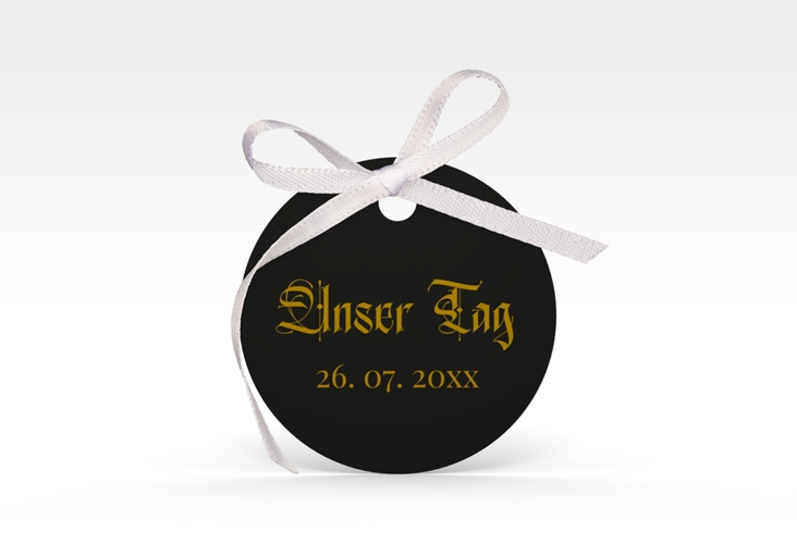 Geschenkanhänger Hochzeit Wednesday Geschenkanhänger, rund schwarz