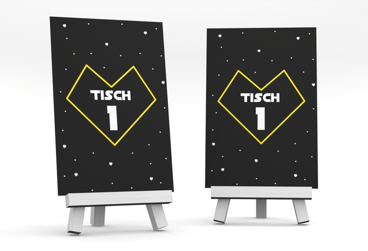 Tischnummer Hochzeit Starlove Tischaufsteller mit Sci-Fi-Universum