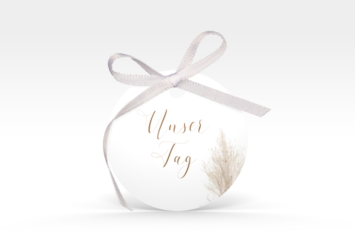 Geschenkanhänger Hochzeit Pampasgras Geschenkanhänger, rund