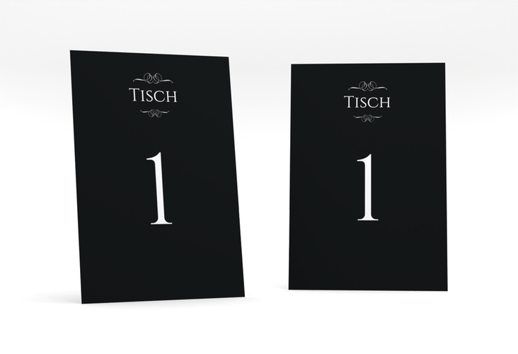 Tischnummer Hochzeit Elegancy Tischaufsteller schwarz