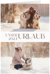 Fotokarte A6 Klappkarte Urlaubsmomente A6 Klappkarte hoch mit zwei Fotos