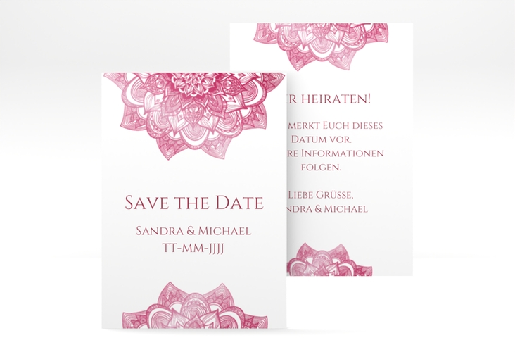 Save the Date-Visitenkarte Delight Visitenkarte hoch pink hochglanz