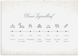 Klick: Details zu Tagesablauf Leinwand Hochzeit "Glitter" anzeigen Tagesablauf Leinwand Hochzeit "Glitter" 70 x 50 cm Leinwand weiss