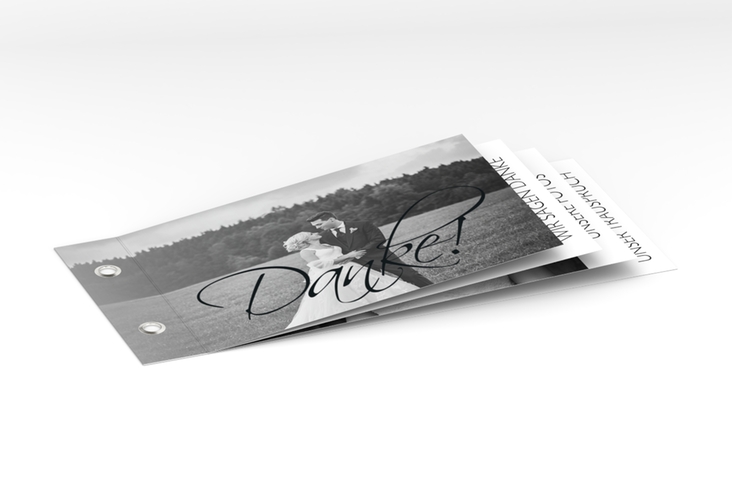 Danksagungskarte Hochzeit Clarity Booklet schwarz hochglanz