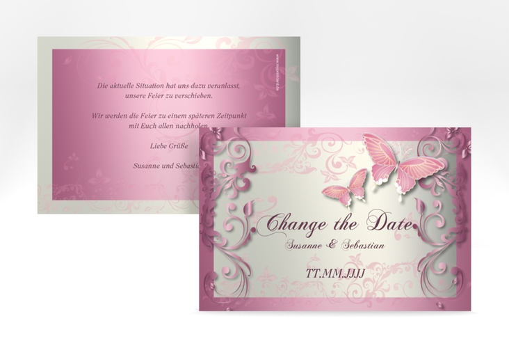 Change the Date-Karte Toulouse A6 Karte quer rosa