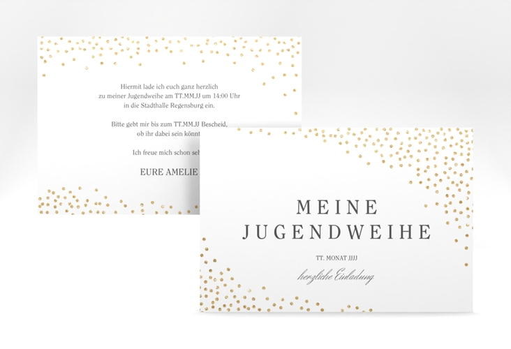 Einladung Jugendweihe Glossa A6 Karte quer weiss