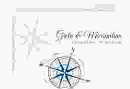 Change the Date-Karte Windrose A6 Karte quer blau
