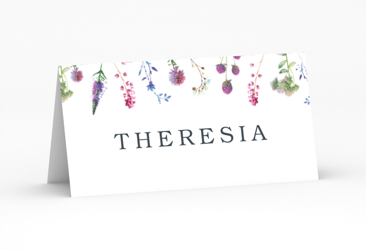 Tischkarte Hochzeit Wildblumen Tischkarten weiss