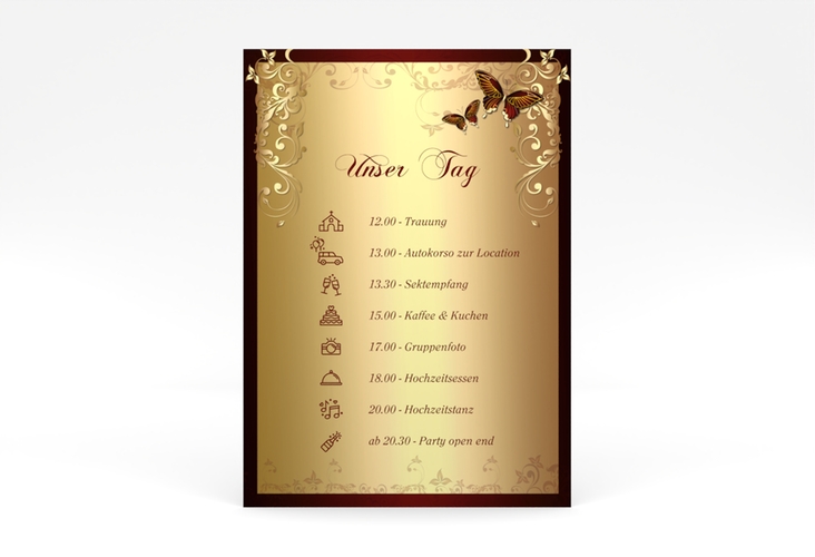 Tagesablauf Poster Hochzeit Toulouse 50 x 70 cm Poster rot