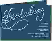 Einladungskarte Jugendweihe Swinging A6 Klappkarte quer blau