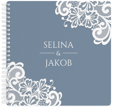 Klick: Details zu Trautagebuch Hochzeit "Vintage" anzeigen Trautagebuch Hochzeit Vintage Trautagebuch Hochzeit blau mit floraler Spitze