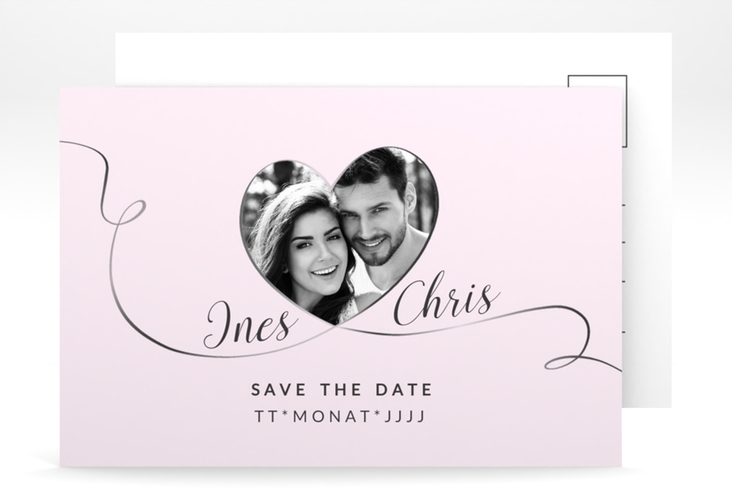 Save the Date-Postkarte Dolce A6 Postkarte rosa