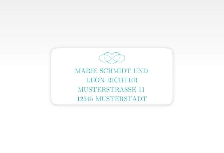 Absenderetikett Hochzeit Infinity 45,7 x 21,2 mm tuerkis