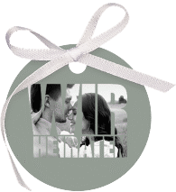 Geschenkanhänger Hochzeit Letters Geschenkanhänger, rund gruen