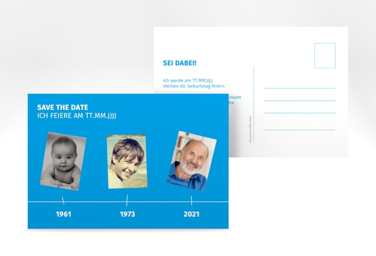 Save the Date-Postkarte Geburtstag Timeline A6 Postkarte