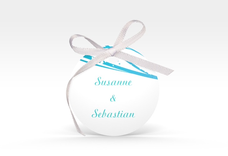 Geschenkanhänger Hochzeit Mailand Geschenkanhänger, rund tuerkis