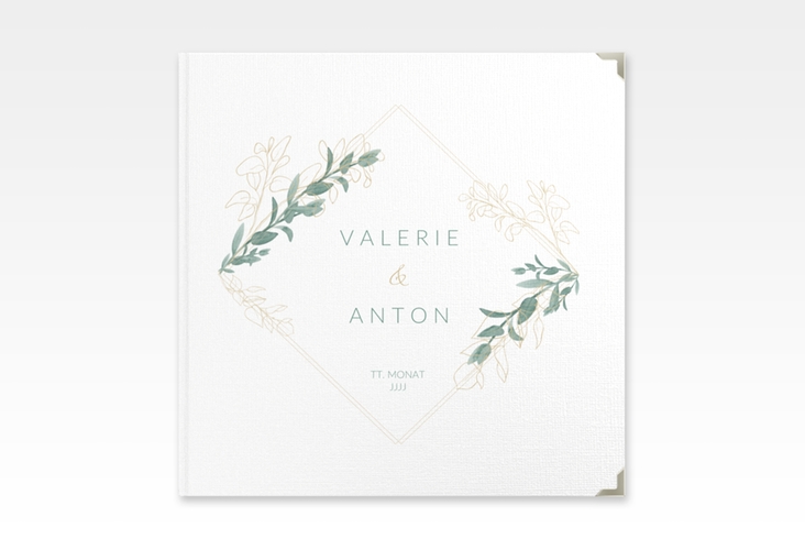 Gästebuch Selection Hochzeit Verde Leinen-Hardcover weiss