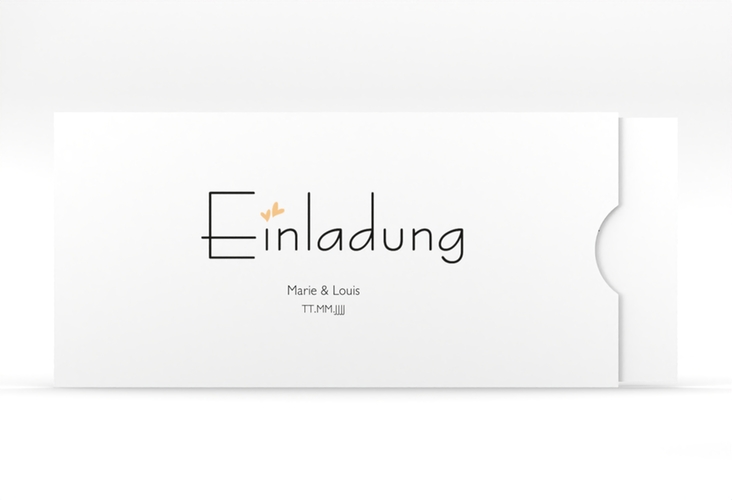Hochzeitseinladung Twohearts Einsteckkarte beige