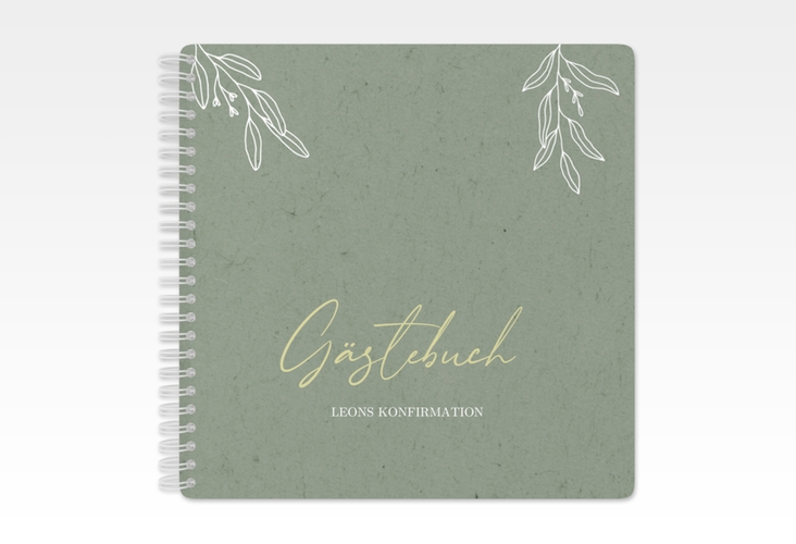 Gästebuch Konfirmation Grüne Natur Ringbindung gruen