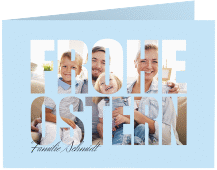 Osterkarte Osterzeit A6 Klappkarte quer blau