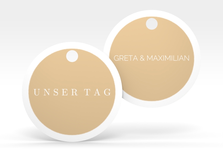 Geschenkanhänger Hochzeit Simply Geschenkanhänger, rund beige