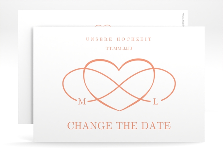 Change the Date-Karte Infinity A6 Karte quer apricot hochglanz