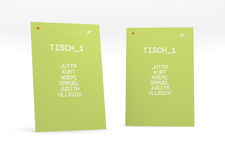 Tischaufsteller Hochzeit Weddingpass Tischaufsteller gruen hochglanz