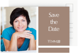 Save the Date-Postkarte Geburtstag Gerd/Gerda A6 Postkarte braun mit Foto