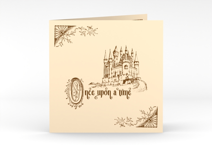Hochzeitseinladung Storybook quadr. Klappkarte mit Märchenschloss