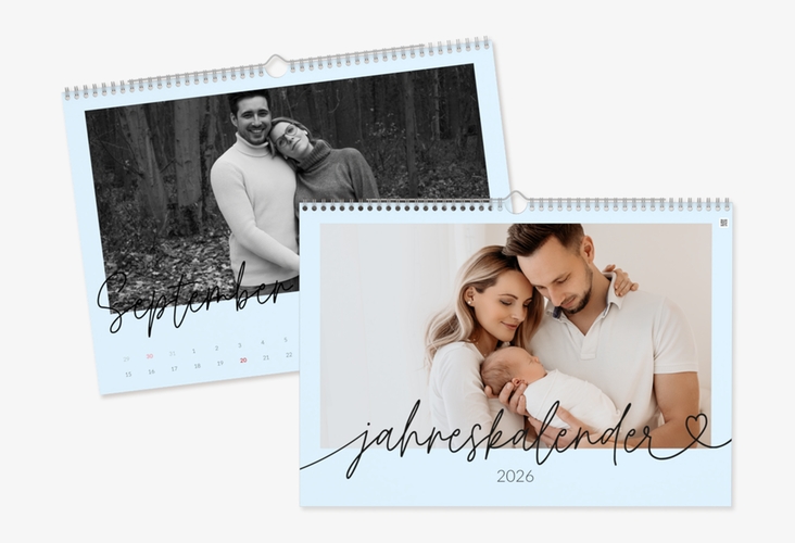 Wandkalender A3 Querformat Jahresgefühle A3 quer blau