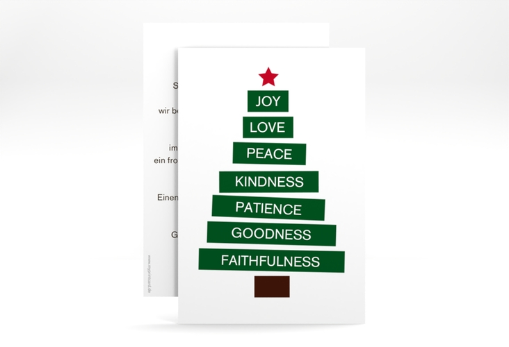 Geschäftliche Weihnachtskarte "Christmastree" A6 hoch modern mit Weihnachtsbaum