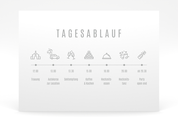 Tagesablauf Poster Hochzeit Memory 70 x 50 cm Poster