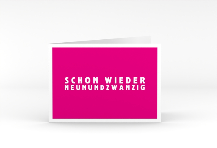 Einladung 30. Geburtstag Gag A6 Klappkarte quer pink hochglanz