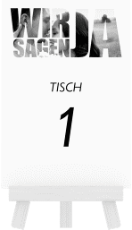 Tischnummer Hochzeit Letters Tischaufsteller weiss