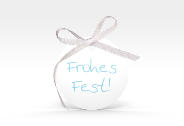 Geschenkanhänger Weihnachten Joy Geschenkanhänger, rund tuerkis hochglanz