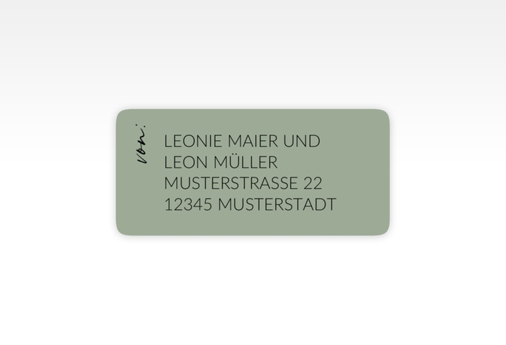 Absenderetikett Hochzeit Your Name 45,7 x 21,2 mm gruen