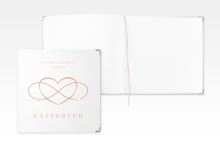 Gästebuch Selection Hochzeit Infinity Leinen-Hardcover apricot