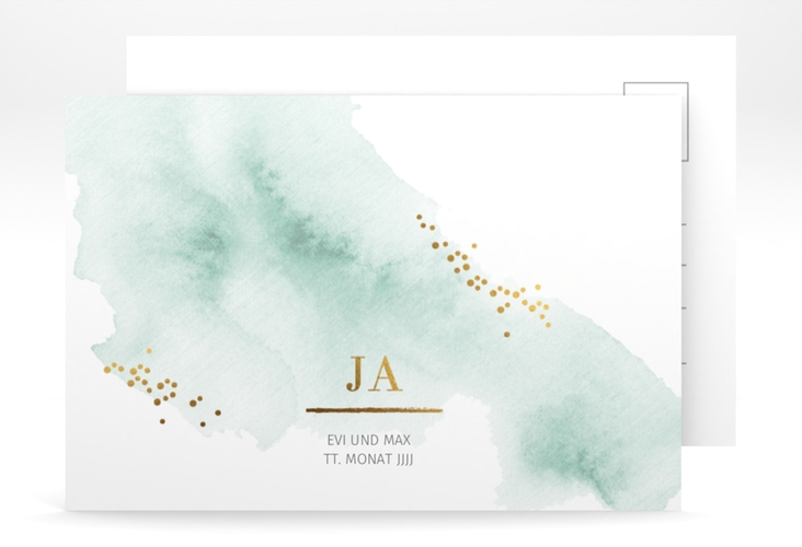 Save the Date-Postkarte Pastell A6 Postkarte mint