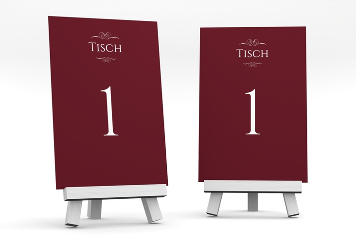 Tischnummer Hochzeit Elegancy Tischaufsteller rot