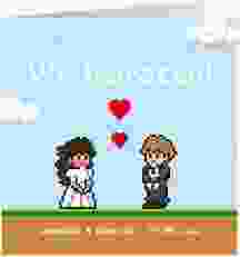 Hochzeitseinladung Pixel quadr. Klappkarte bunt