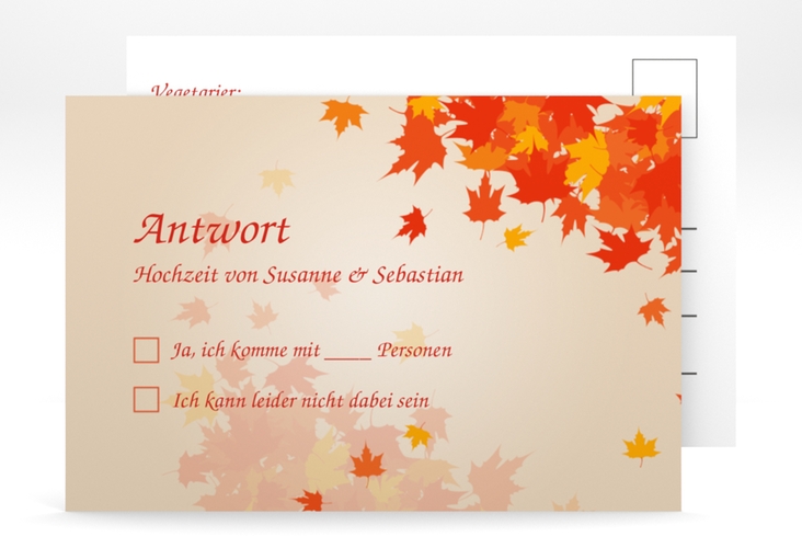 Antwortkarte Hochzeit Zwiesel A6 Postkarte hochglanz