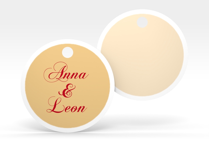 Geschenkanhänger Hochzeit Collage Geschenkanhänger, rund apricot