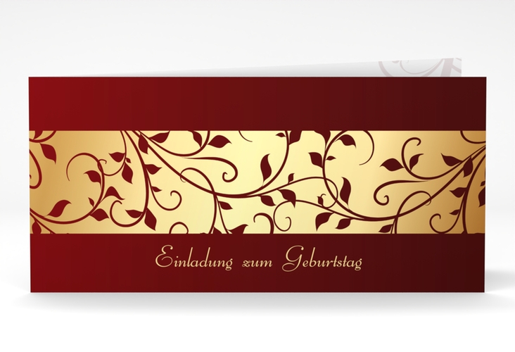 Einladung Geburtstag Hermann/Hermine lange Klappkarte quer