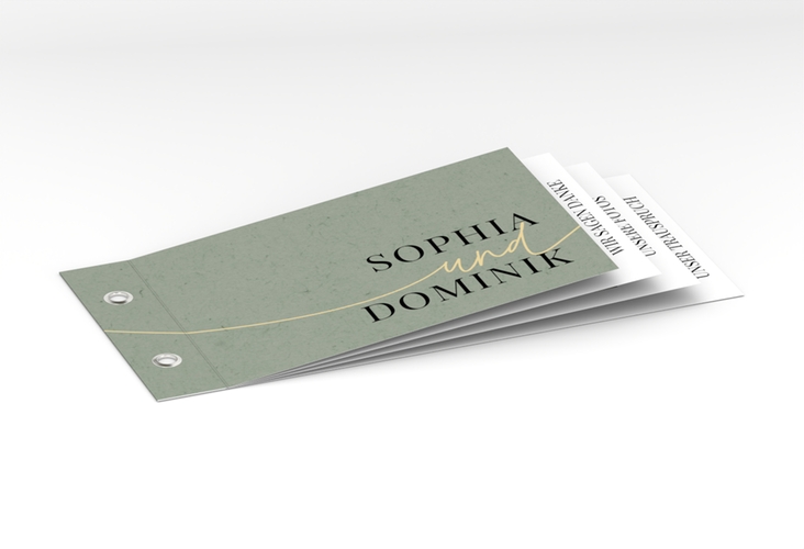 Danksagungskarte Hochzeit Easy Booklet gruen im modernen minimalistischen Design