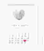 Save the Date-Kalenderblatt Fingerprint Kalenderblatt-Karte beige schlicht mit Fingerabdruck-Motiv