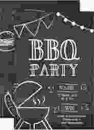 Party Einladung BBQ A6 Karte hoch schwarz fürs Grillfest